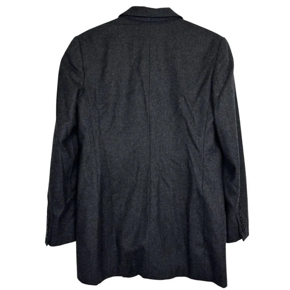 Vintage 90s Neiman Marcus 100% Wool Coat 8 Gray Notch Single Breasted USA Made - Picture 2 of 8